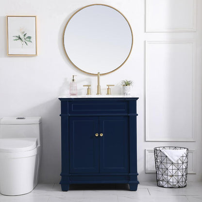 Elegant Furniture & Lighting - Wesley 30 inch Single Bathroom Vanity set in Blue - VF50030BL veiw 11