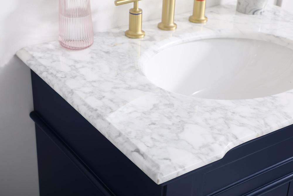 Elegant Furniture & Lighting - Wesley 30 inch Single Bathroom Vanity set in Blue - VF50030BL veiw 12