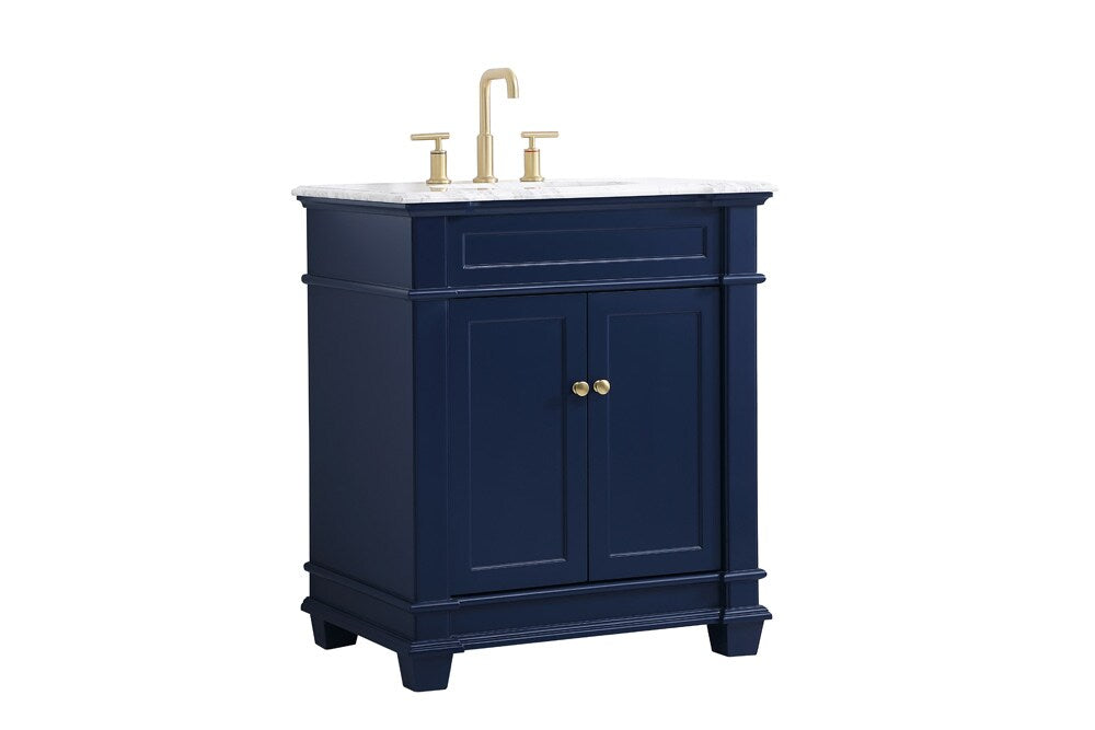 Elegant Furniture & Lighting - Wesley 30 inch Single Bathroom Vanity set in Blue - VF50030BL veiw 14