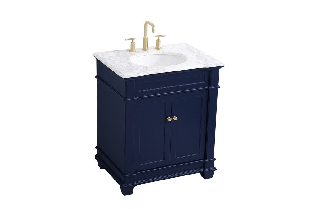 Elegant Furniture & Lighting - Wesley 30 inch Single Bathroom Vanity set in Blue - VF50030BL veiw 15