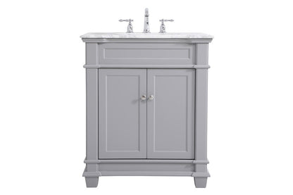 Elegant Furniture & Lighting - Wesley 30 inch Single Bathroom Vanity set in Grey - VF50030GR veiw 1