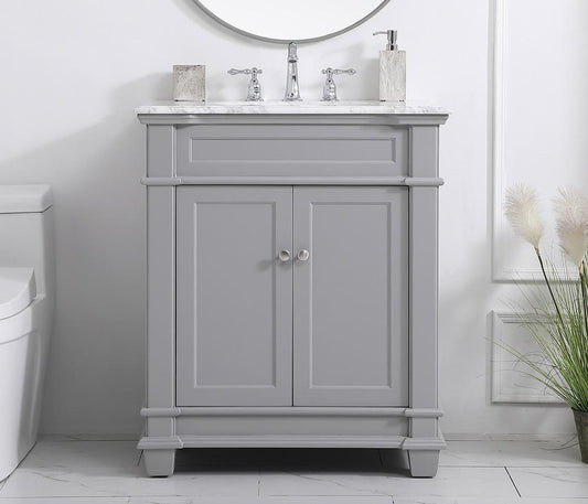 Elegant Furniture & Lighting - Wesley 30 inch Single Bathroom Vanity set in Grey - VF50030GR veiw 2