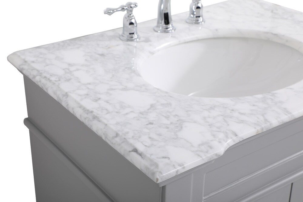 Elegant Furniture & Lighting - Wesley 30 inch Single Bathroom Vanity set in Grey - VF50030GR veiw 4