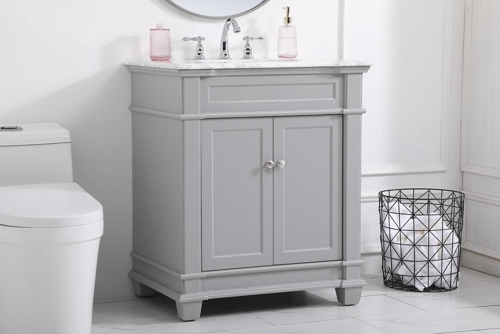 Elegant Furniture & Lighting - Wesley 30 inch Single Bathroom Vanity set in Grey - VF50030GR veiw 9