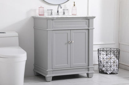 Elegant Furniture & Lighting - Wesley 30 inch Single Bathroom Vanity set in Grey - VF50030GR veiw 9