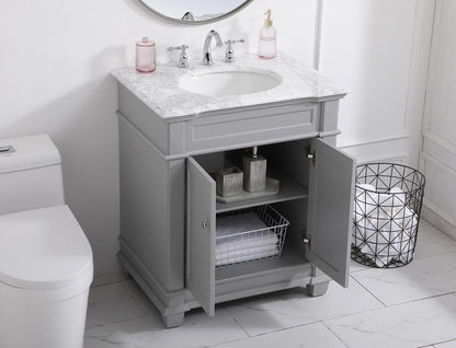 Elegant Furniture & Lighting - Wesley 30 inch Single Bathroom Vanity set in Grey - VF50030GR veiw 10