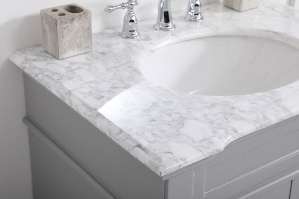 Elegant Furniture & Lighting - Wesley 30 inch Single Bathroom Vanity set in Grey - VF50030GR veiw 12