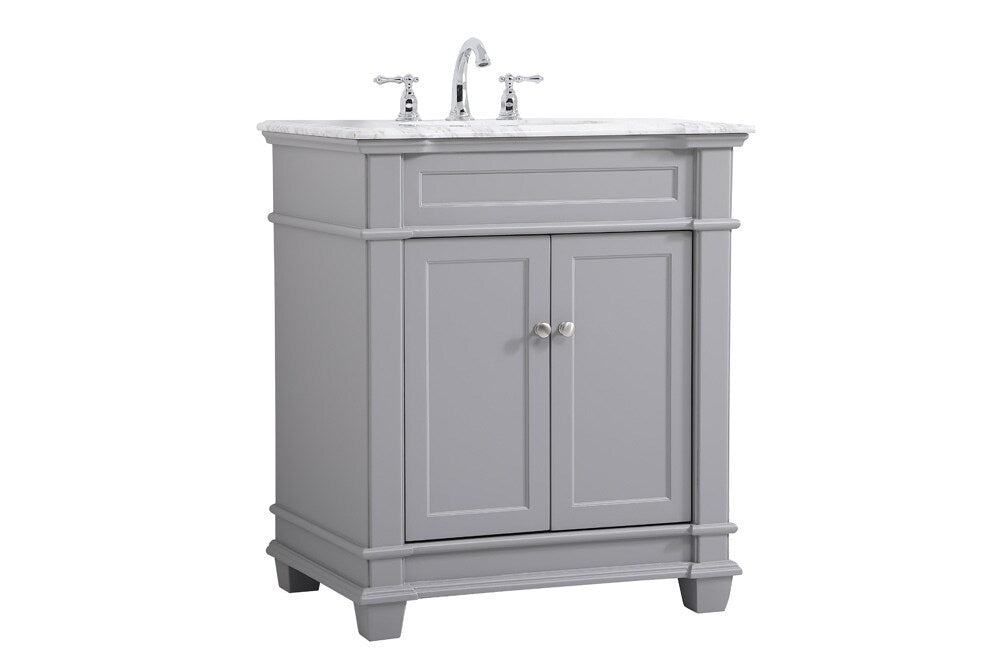 Elegant Furniture & Lighting - Wesley 30 inch Single Bathroom Vanity set in Grey - VF50030GR veiw 14