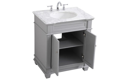 Elegant Furniture & Lighting - Wesley 30 inch Single Bathroom Vanity set in Grey - VF50030GR veiw 16