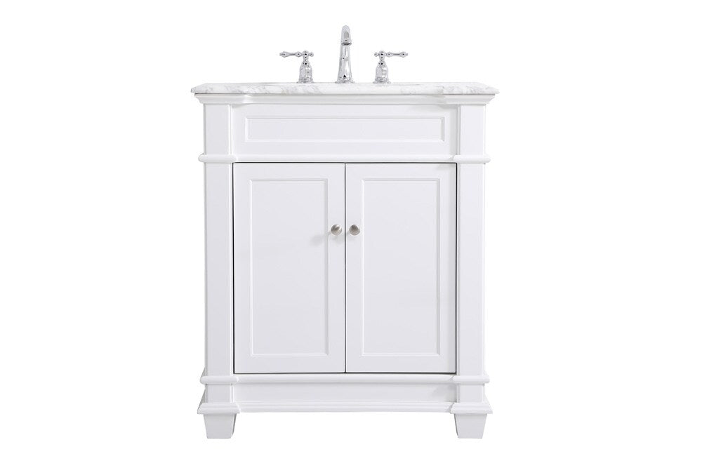 Elegant Furniture & Lighting - Wesley 30 inch Single Bathroom Vanity set in White - VF50030WH veiw 1