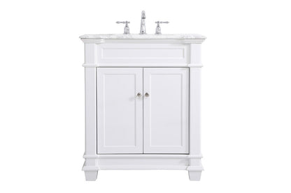 Elegant Furniture & Lighting - Wesley 30 inch Single Bathroom Vanity set in White - VF50030WH veiw 1
