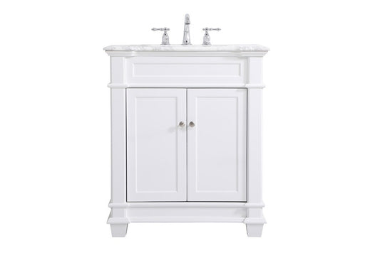 Elegant Furniture & Lighting - Wesley 30 inch Single Bathroom Vanity set in White - VF50030WH veiw 1