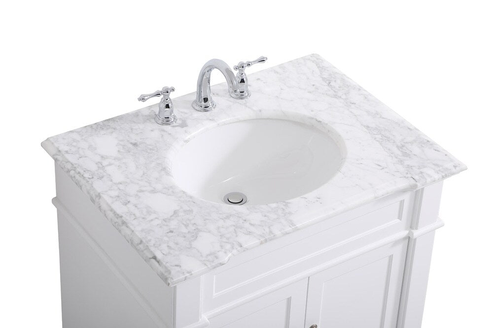 Elegant Furniture & Lighting - Wesley 30 inch Single Bathroom Vanity set in White - VF50030WH veiw 3
