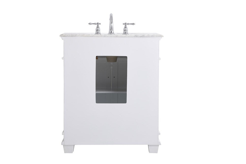 Elegant Furniture & Lighting - Wesley 30 inch Single Bathroom Vanity set in White - VF50030WH veiw 8