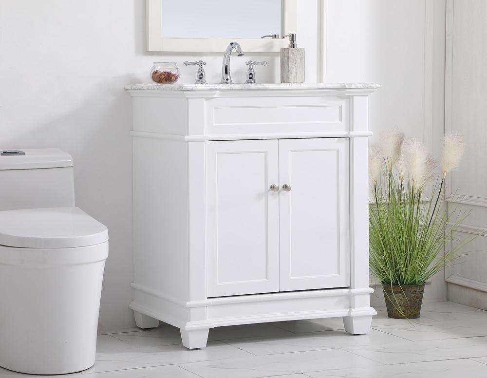 Elegant Furniture & Lighting - Wesley 30 inch Single Bathroom Vanity set in White - VF50030WH veiw 9