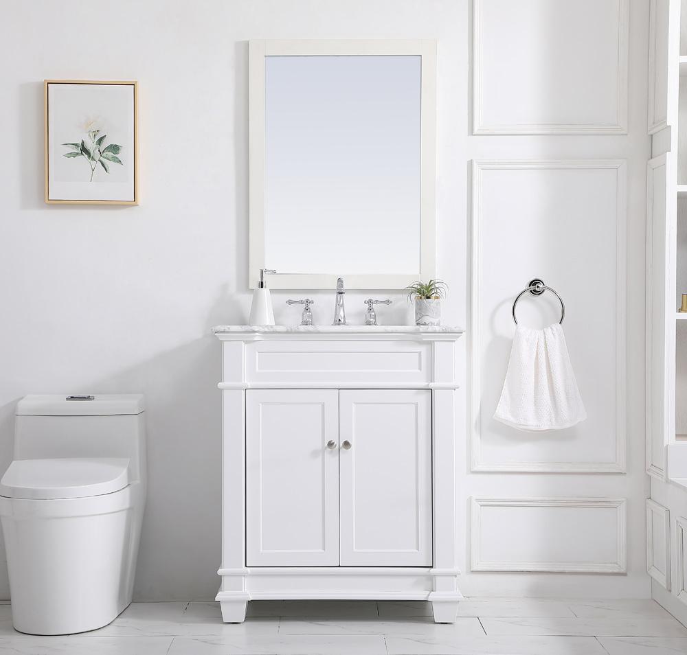 Elegant Furniture & Lighting - Wesley 30 inch Single Bathroom Vanity set in White - VF50030WH veiw 11