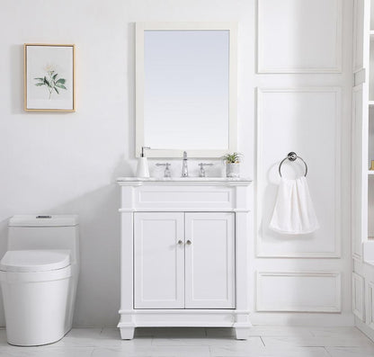 Elegant Furniture & Lighting - Wesley 30 inch Single Bathroom Vanity set in White - VF50030WH veiw 11