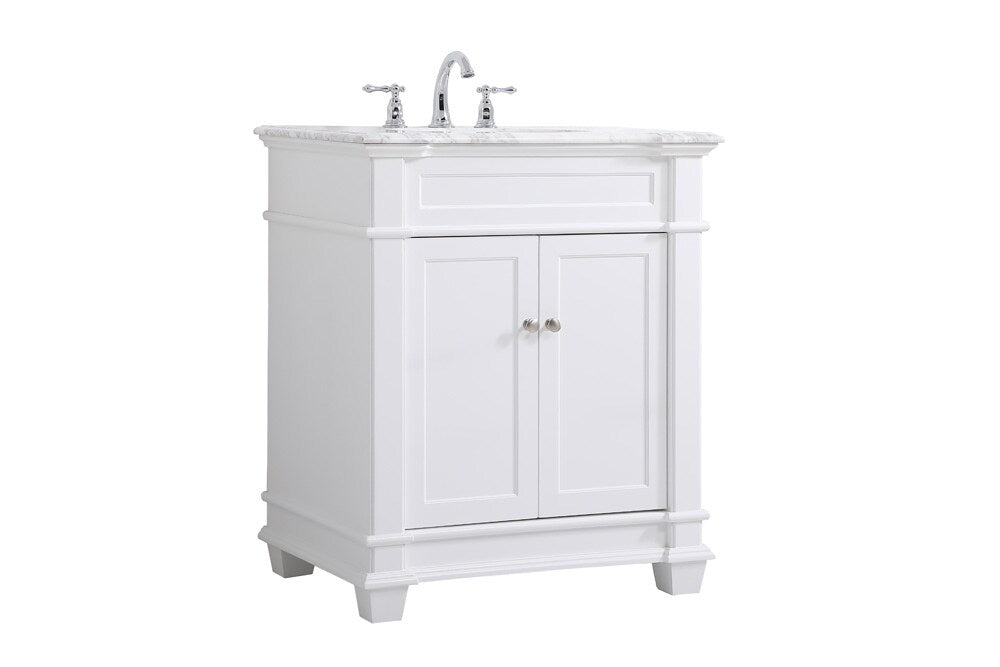 Elegant Furniture & Lighting - Wesley 30 inch Single Bathroom Vanity set in White - VF50030WH veiw 14