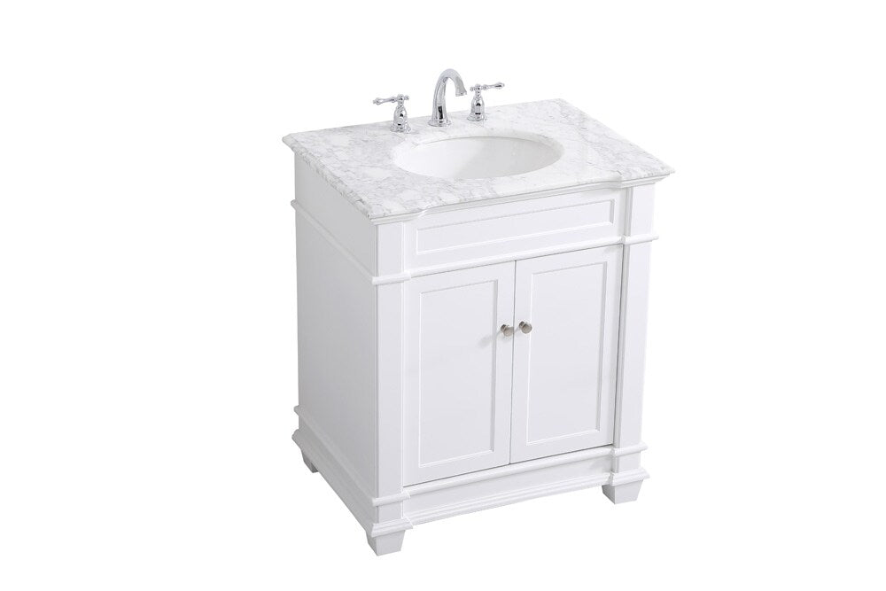 Elegant Furniture & Lighting - Wesley 30 inch Single Bathroom Vanity set in White - VF50030WH veiw 15