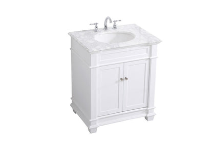 Elegant Furniture & Lighting - Wesley 30 inch Single Bathroom Vanity set in White - VF50030WH veiw 15