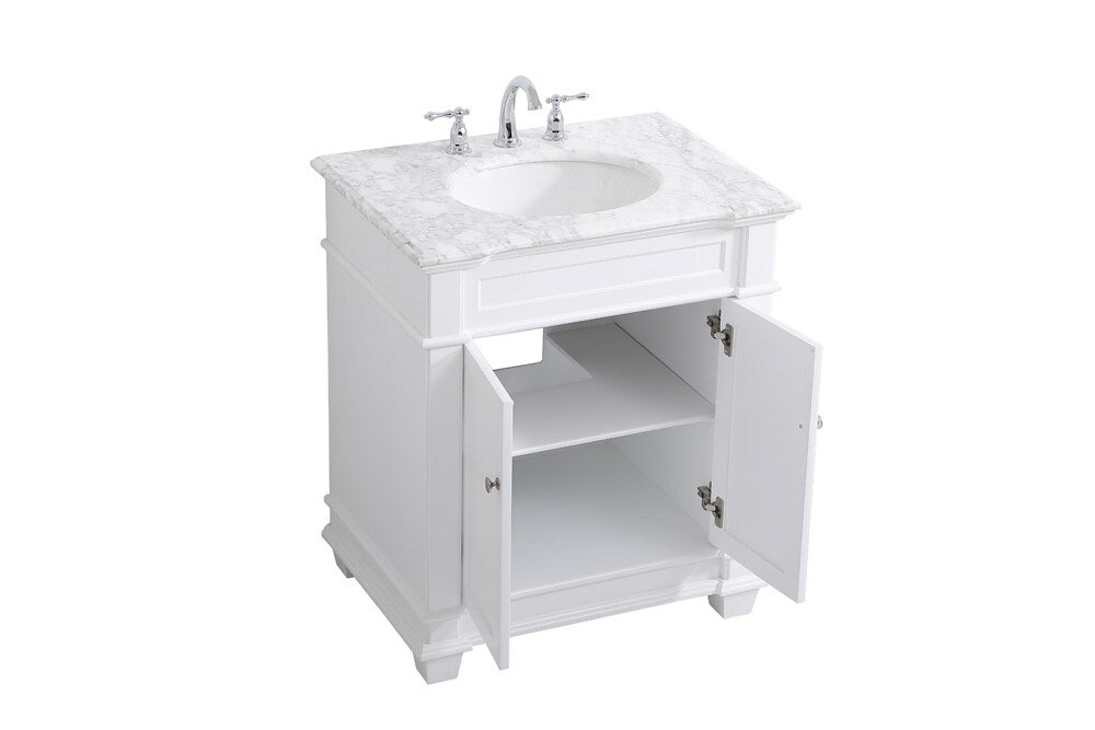 Elegant Furniture & Lighting - Wesley 30 inch Single Bathroom Vanity set in White - VF50030WH veiw 16