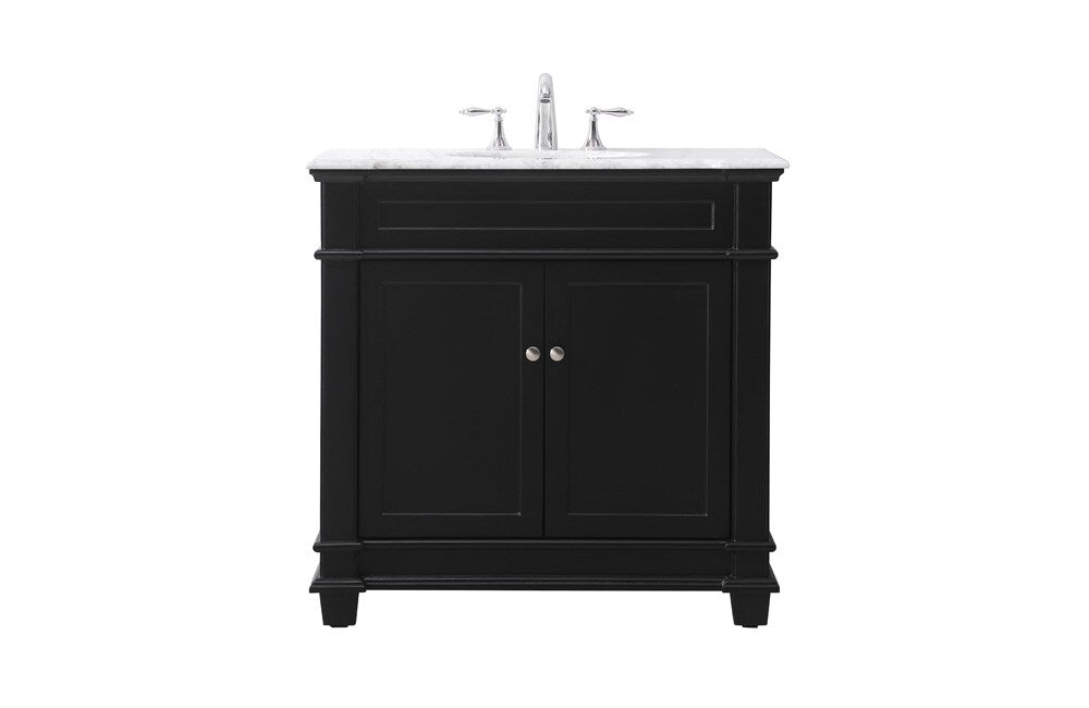 Elegant Furniture & Lighting - Wesley 36 inch Single bathroom vanity set in black - VF50036BK veiw 1