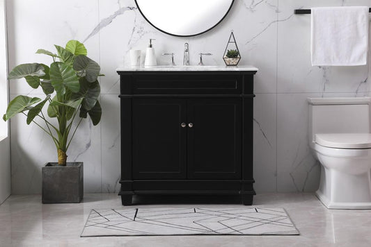 Elegant Furniture & Lighting - Wesley 36 inch Single bathroom vanity set in black - VF50036BK veiw 2
