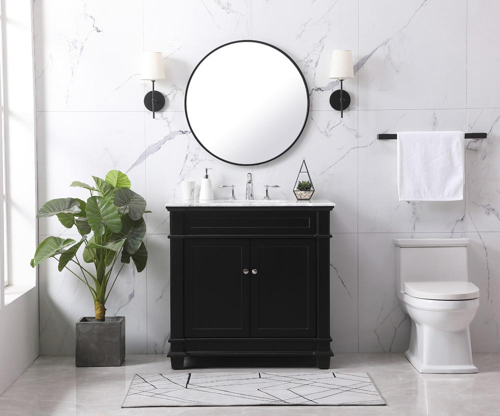 Elegant Furniture & Lighting - Wesley 36 inch Single bathroom vanity set in black - VF50036BK veiw 5