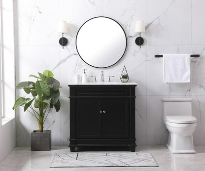 Elegant Furniture & Lighting - Wesley 36 inch Single bathroom vanity set in black - VF50036BK veiw 5