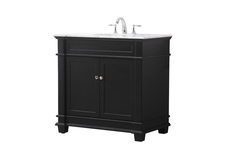 Elegant Furniture & Lighting - Wesley 36 inch Single bathroom vanity set in black - VF50036BK veiw 8