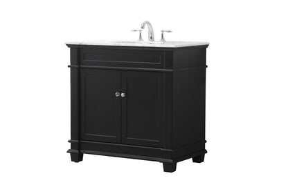 Elegant Furniture & Lighting - Wesley 36 inch Single bathroom vanity set in black - VF50036BK veiw 8