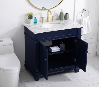 Elegant Furniture & Lighting - Wesley 36 inch Single Bathroom Vanity set in Blue - VF50036BL veiw 10
