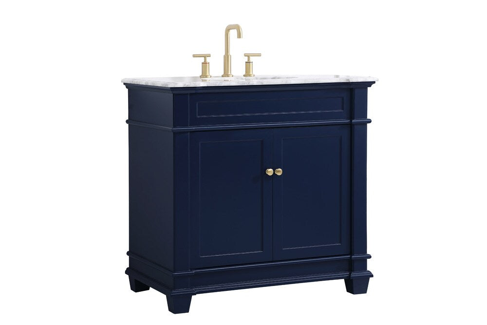 Elegant Furniture & Lighting - Wesley 36 inch Single Bathroom Vanity set in Blue - VF50036BL veiw 14