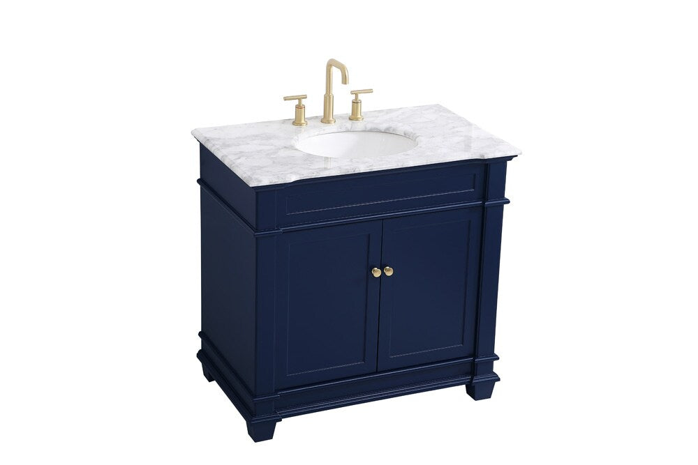 Elegant Furniture & Lighting - Wesley 36 inch Single Bathroom Vanity set in Blue - VF50036BL veiw 15