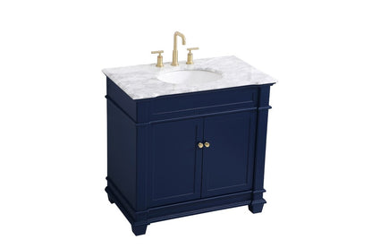 Elegant Furniture & Lighting - Wesley 36 inch Single Bathroom Vanity set in Blue - VF50036BL veiw 15