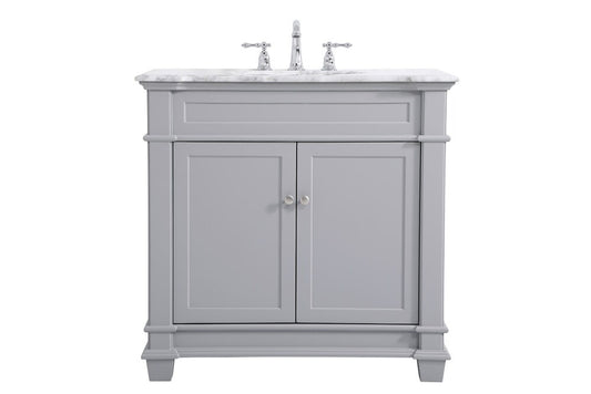 Elegant Furniture & Lighting - Wesley 36 inch Single Bathroom Vanity set in Grey - VF50036GR veiw 1