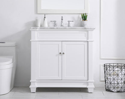 Elegant Furniture & Lighting - Wesley 36 inch Single Bathroom Vanity set in White - VF50036WH veiw 2