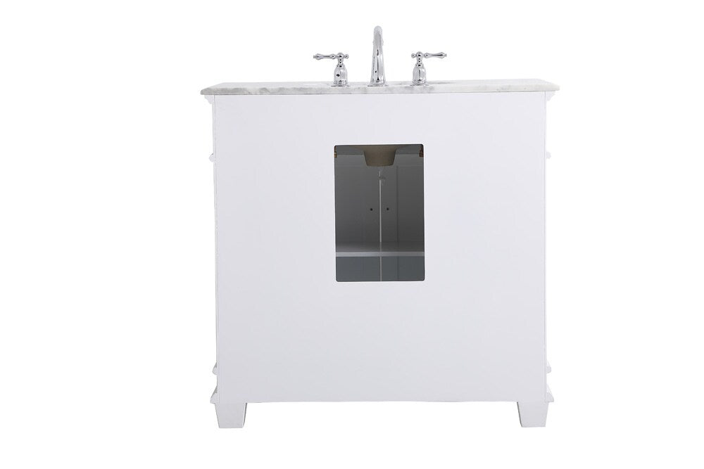 Elegant Furniture & Lighting - Wesley 36 inch Single Bathroom Vanity set in White - VF50036WH veiw 8