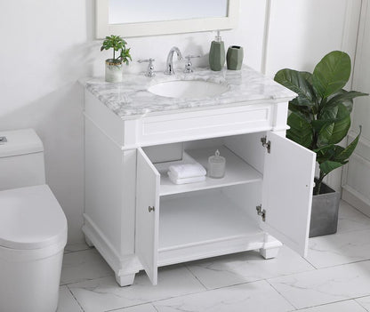 Elegant Furniture & Lighting - Wesley 36 inch Single Bathroom Vanity set in White - VF50036WH veiw 10