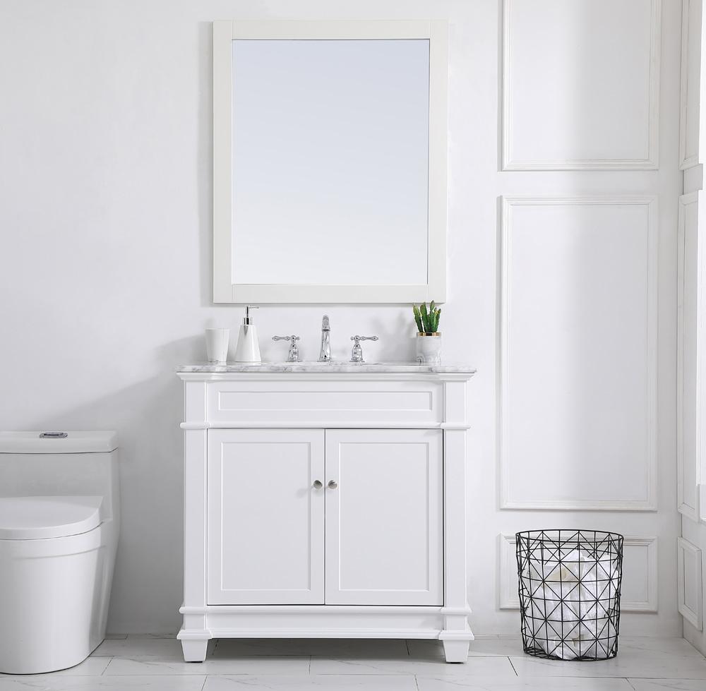 Elegant Furniture & Lighting - Wesley 36 inch Single Bathroom Vanity set in White - VF50036WH veiw 11