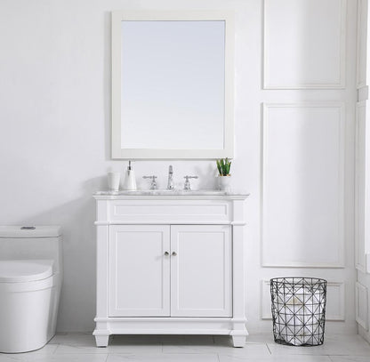 Elegant Furniture & Lighting - Wesley 36 inch Single Bathroom Vanity set in White - VF50036WH veiw 11