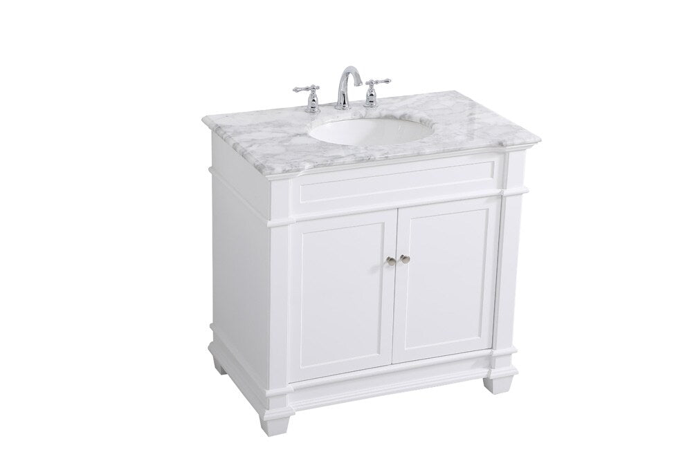 Elegant Furniture & Lighting - Wesley 36 inch Single Bathroom Vanity set in White - VF50036WH veiw 15