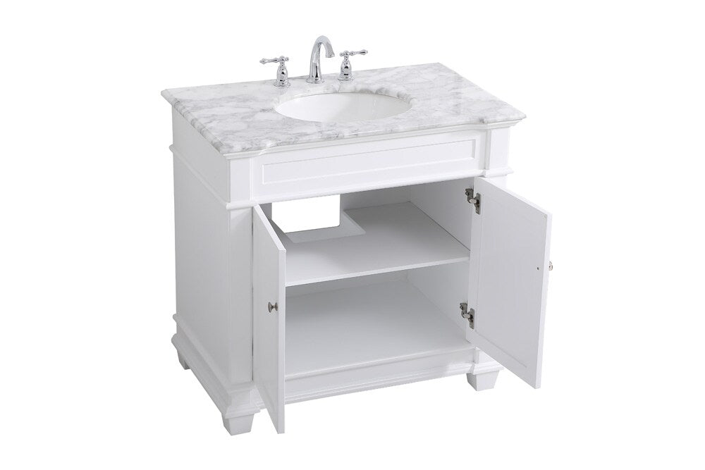 Elegant Furniture & Lighting - Wesley 36 inch Single Bathroom Vanity set in White - VF50036WH veiw 16
