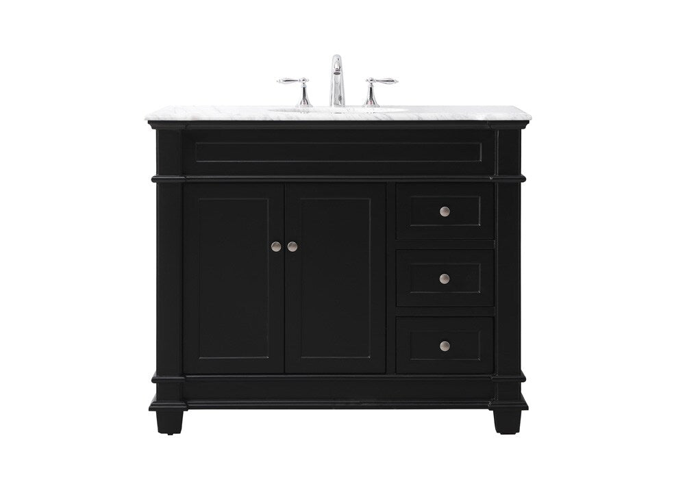 Elegant Furniture & Lighting - Wesley 42 inch Single bathroom vanity set in black - VF50042BK veiw 1
