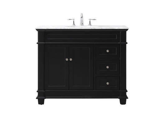 Elegant Furniture & Lighting - Wesley 42 inch Single bathroom vanity set in black - VF50042BK veiw 1