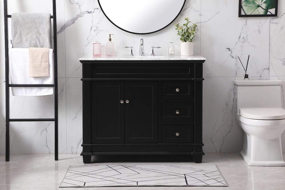 Elegant Furniture & Lighting - Wesley 42 inch Single bathroom vanity set in black - VF50042BK veiw 2