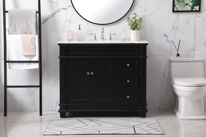 Elegant Furniture & Lighting - Wesley 42 inch Single bathroom vanity set in black - VF50042BK veiw 2
