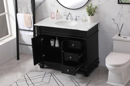 Elegant Furniture & Lighting - Wesley 42 inch Single bathroom vanity set in black - VF50042BK veiw 4
