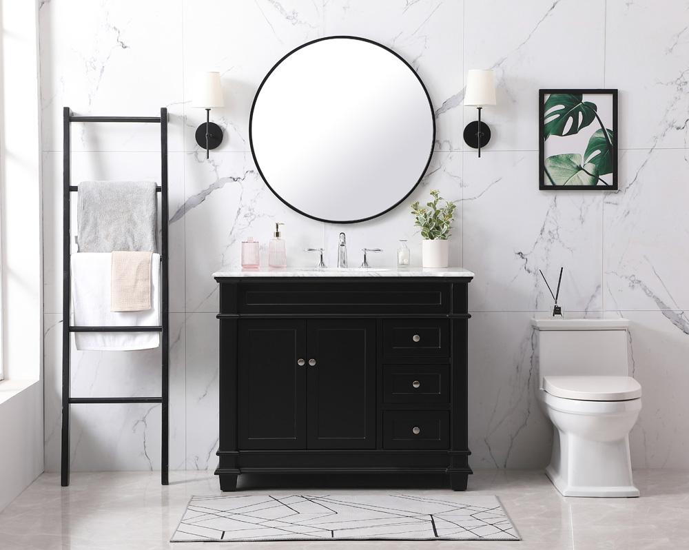 Elegant Furniture & Lighting - Wesley 42 inch Single bathroom vanity set in black - VF50042BK veiw 5