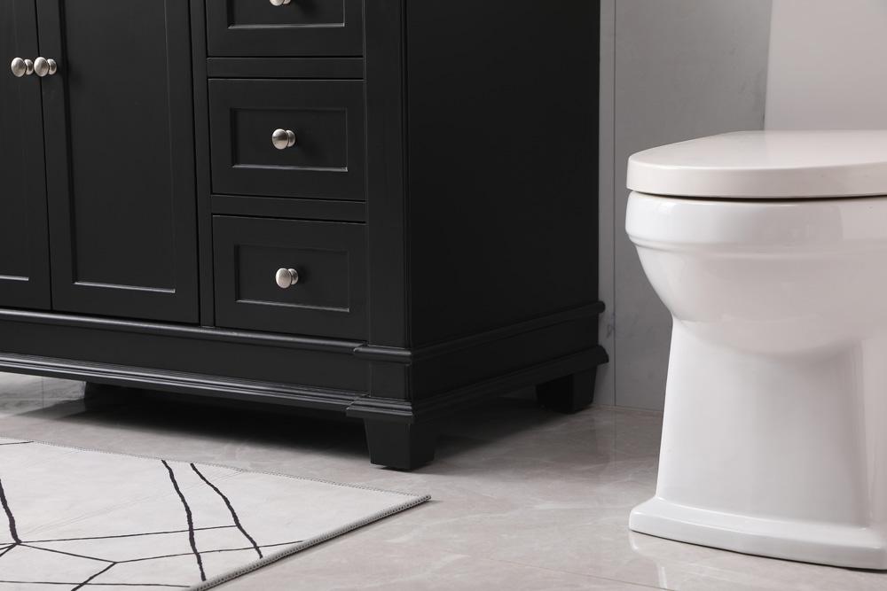 Elegant Furniture & Lighting - Wesley 42 inch Single bathroom vanity set in black - VF50042BK veiw 7
